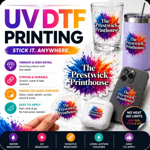 UV DTF Sticker Printing – Premium Transfer Stickers with Gangsheet Option