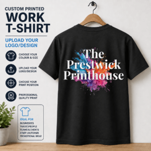Custom printed work T-shirt with business logo